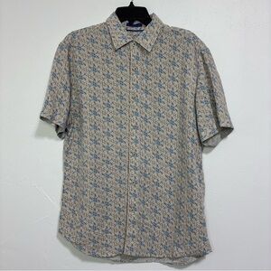 Age of Wisdom Men's Short Sleeve Button Up Shirt Beach Travel Large Floral Modal